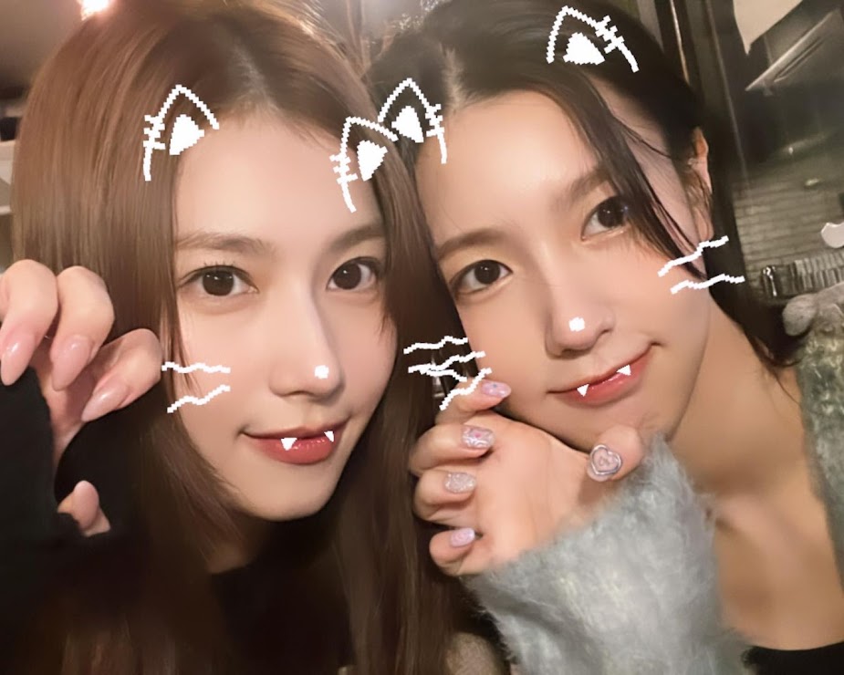 <p>miyeon + sana. which is on which side</p>