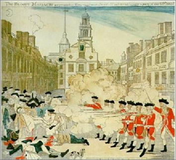 <p>British killed 5 colonist for throwing snowballs and rocks at them</p>