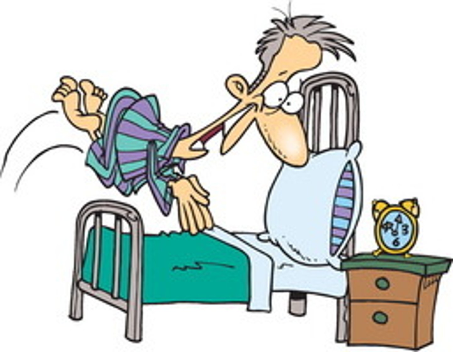 <p>I go to bed.</p>