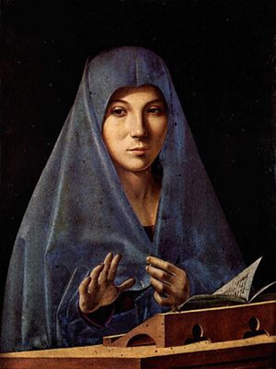 <p>1476. Oil on panel. Museo Nazionale, Palermo, Italy.</p><p>- First artist to use oil paint in Italy </p>