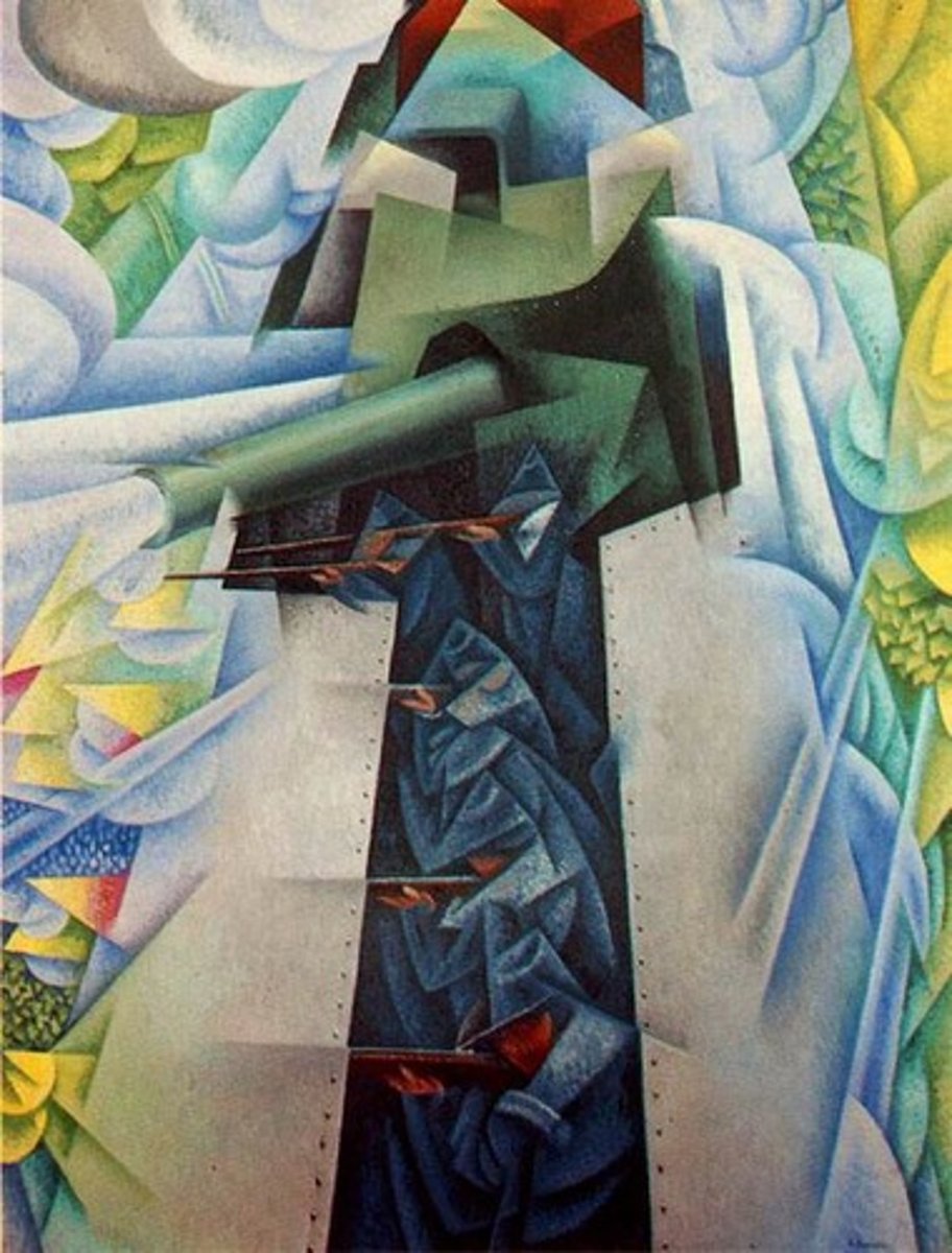 <p>Is een kunststroming die tussen 1900 - 1918 bestond. Futuristen geloven dat technologische uitvindingen goed zijn, ze geloven in de ontwikkeling van wetenschap en de industrie. Het is een positieve stroming die gebruik maakt van snelheid, machines en oorlog. Futuristen zien zichzelf als promotoren van de oorlog (want die werd met technologie gevoerd). Daarom konden na WOI schilderijen van futuristen niet tentoongesteld worden.</p>
