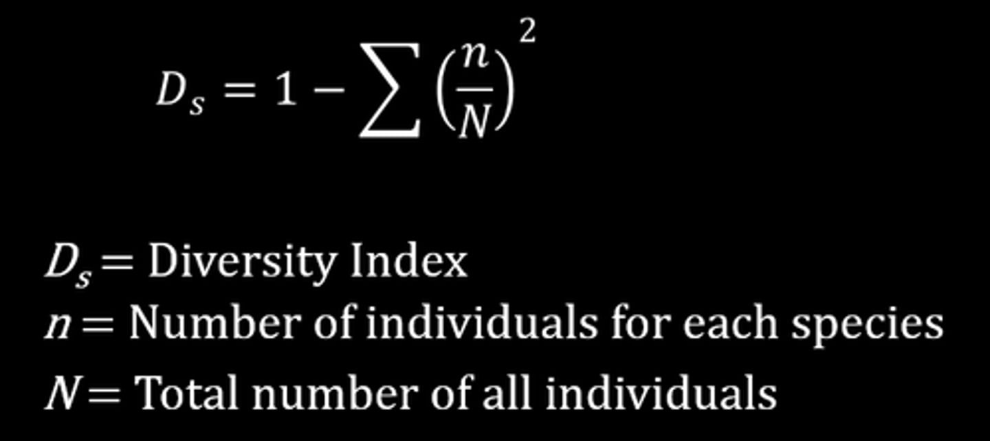 <p>Highlights whether certain species dominate a community</p><p>• Useful in highlighting when one species dominates</p><p>- calculates the proportion of each species contribution</p>