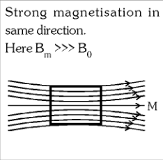 <p>strong magnetisation in the same direction.</p>