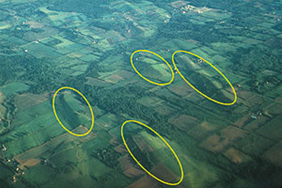 <p>Reshaped ground moraine into streamlined elongated hills.</p>
