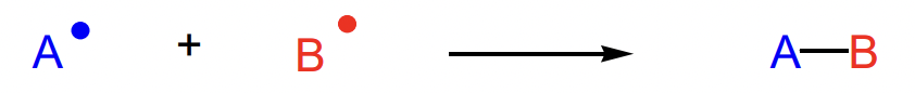 <p>typically radical recombination </p>