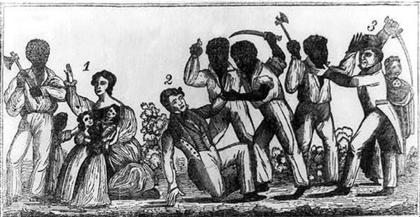 <p>Failed attempt to start a slave uprising at Harper's Ferry; deepened sectional tensions.</p>