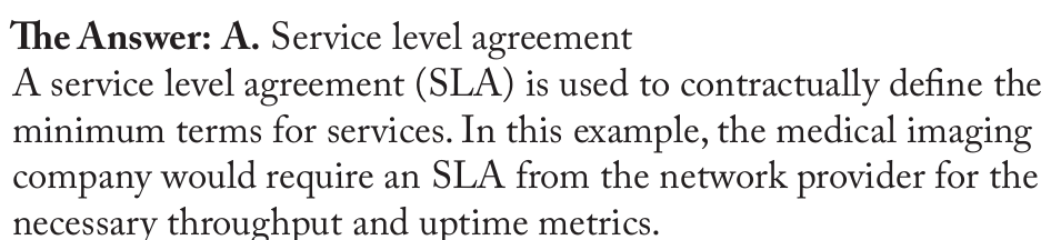 <p>Service level agreement</p>