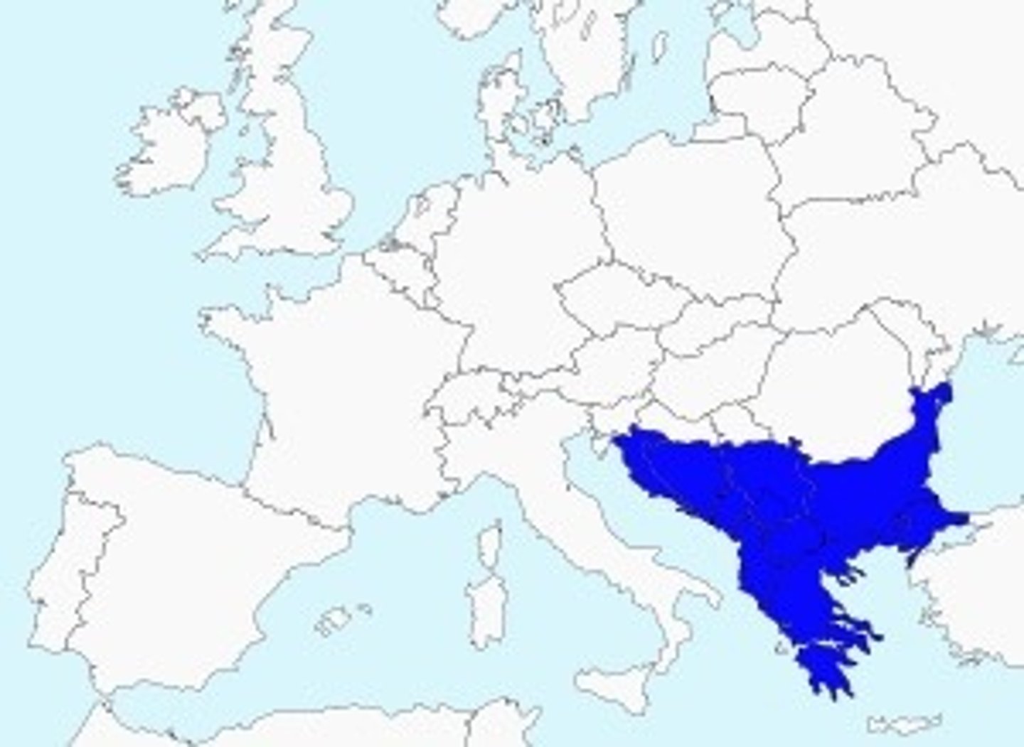 <p>A region in southeastern Europe, bordered by the Adriatic, Ionian, and Aegean seas, home to a number of ethnically diverse and historically significant states.</p>