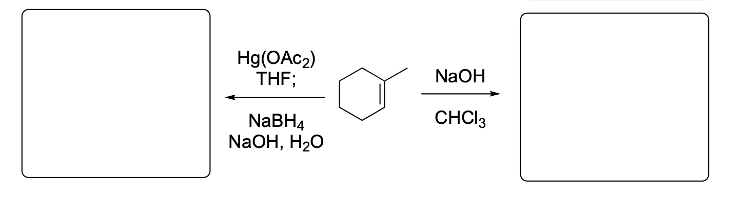 <p>Please provide the major carbon-containing product for each reaction with relative stereochemistry as appropriate.</p>