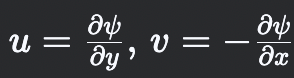 <p>Lines of constant <em>ψ</em> are streamlines (No flow accross), used for 2D incompressible flow to satisfy continuity.</p>