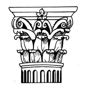 A mixture of doric and ionic columns that are used 
