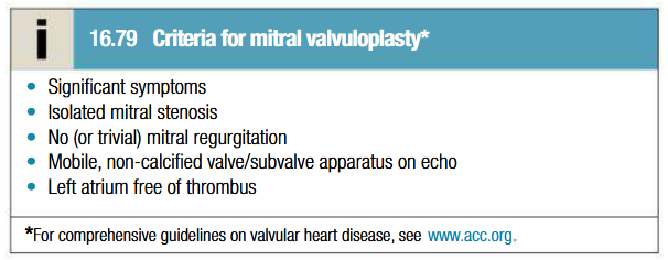 <p>Medical management</p><ul><li><p>Anticoagulants to reduce risk of embolism</p></li><li><p>Digoxin to control ventricular rate</p></li><li><p>Beta blockers or rate limiting antagonists for AF</p></li><li><p>Diuretics to control pulmonary congestion</p></li><li><p>Antibiotic prophylaxis against infective endocarditis (controversial)</p></li><li><p>Penicillin prophylaxis for secondary prevention of RF</p></li></ul><p>Mitral balloon valvuloplasty </p><ul><li><p>Alternatives: surgical closed or open mitral valvotomy</p></li><li><p>Follow up at 1-2 yearly intervals</p></li></ul><p>Valve replacement</p><ul><li><p>If there is substantial mitral reflux or valve is rigid and calcified</p></li><li><p>Mechanical valves (bi-leaflet, tilting disk and ball caged valve) or biological valve</p></li></ul><p></p><p></p>