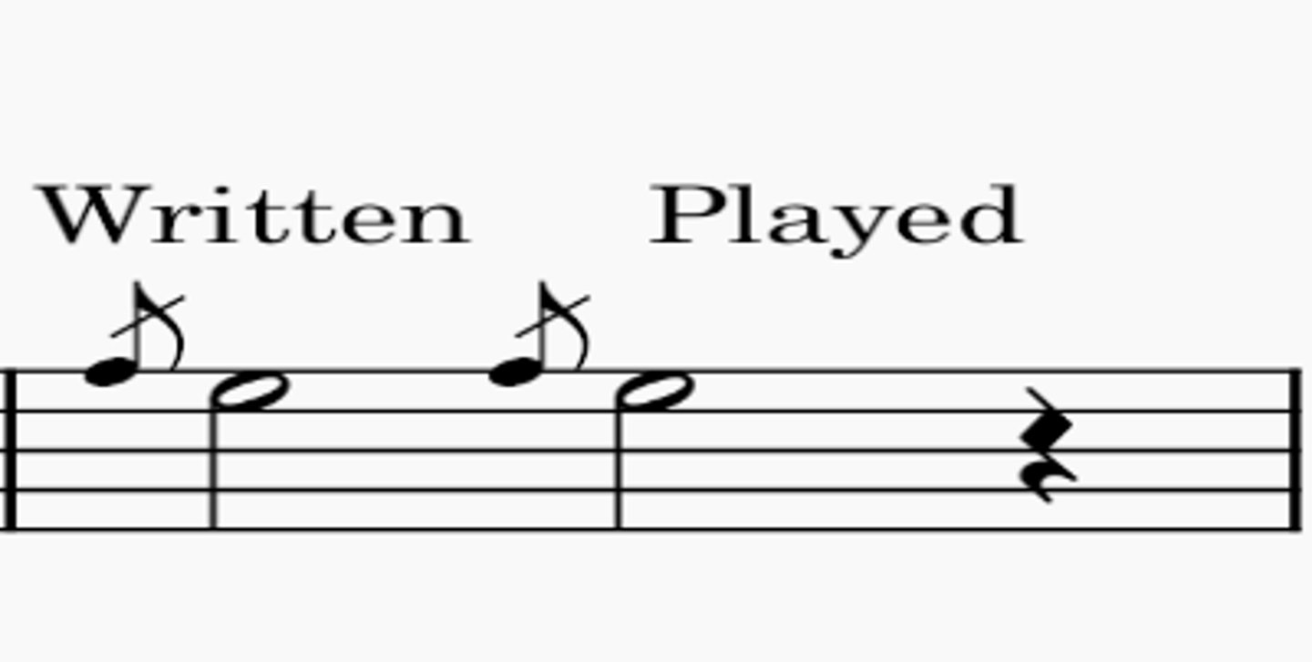 <p>A very rapid ornamental note, a step above or below the main note.</p>