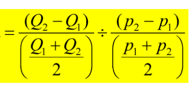 <p>= Quantity Midpoint Percentage Change / Price Midpoint Percentage Change </p>