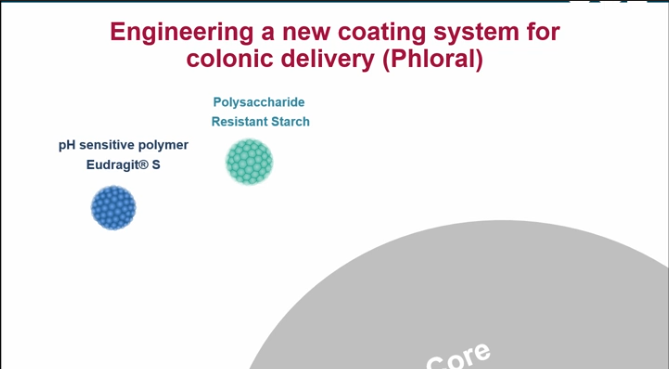 <ul><li><p>pH-sensitive polymer (e.g. Eudragit)</p><ul><li><p>insoluble in stomach and small intestine</p></li><li><p>dissolves at pH < 7 </p></li><li><p>acts as the first trigger</p></li></ul></li><li><p>polysaccharide (e.g. resistant starch)</p><ul><li><p>not digested in upper GI tract</p></li><li><p>specifically broken down by colonic bacteria</p></li><li><p>acts as second trigger</p></li></ul></li></ul><p></p>