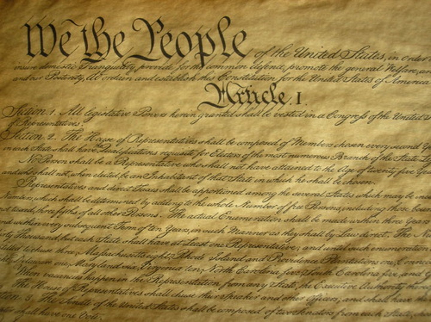 <p>The first article of the Constitution. It lists the powers of Congress.</p>