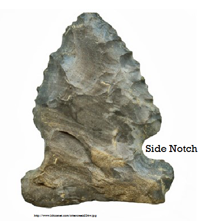 <ul><li><p>Mummy Cave Period.</p></li><li><p><strong>Variety of side-notched points</strong> suggest cultural variation.</p></li><li><p>Made from <strong>local and exotic materials</strong>.</p></li></ul><p></p>