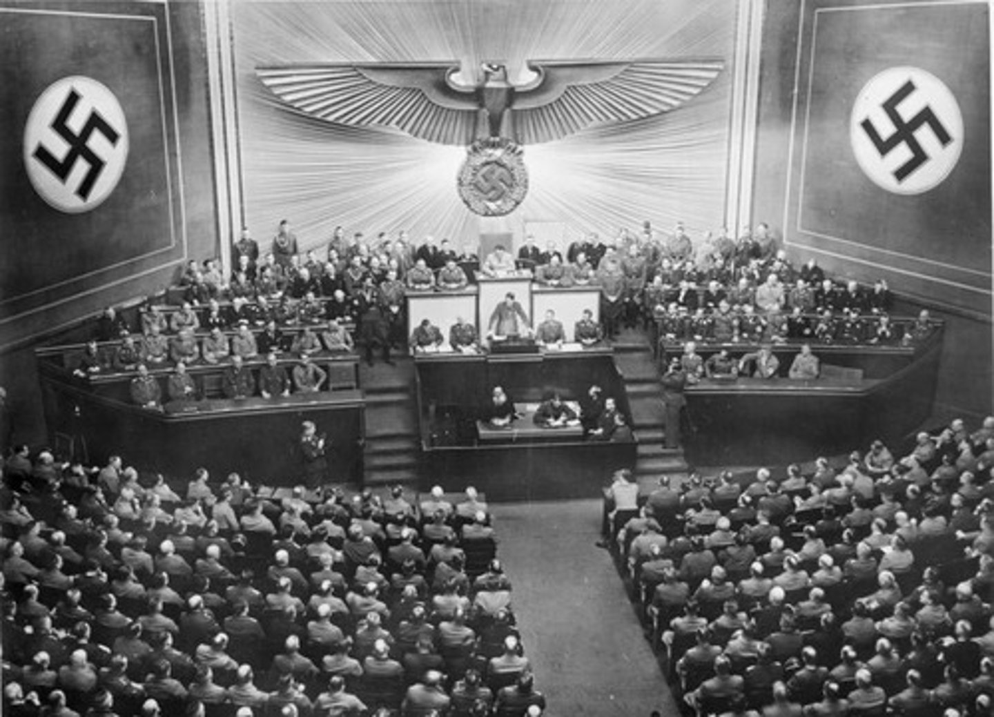 <p>Passed by 441 votes to 94. Supported by the DNVP and the Centre (gave support after the Concordat). KPD and 26 SPD deputies were already in jail</p><p>- Passed 24th March 1933</p><p>- Allowed Hitler to rule by decree for 4 years (never repealed)</p><p>- Removed democratic accountability</p><p>- Foundation of 1-party system</p><p>- Allowed the government to pass laws without consulting the Reichstag</p><p>- SA and SS officers lined Reichstag, scaring deputies into supporting it</p><p>- Removed the federal system, consolidating power in Berlin and away from the states</p>