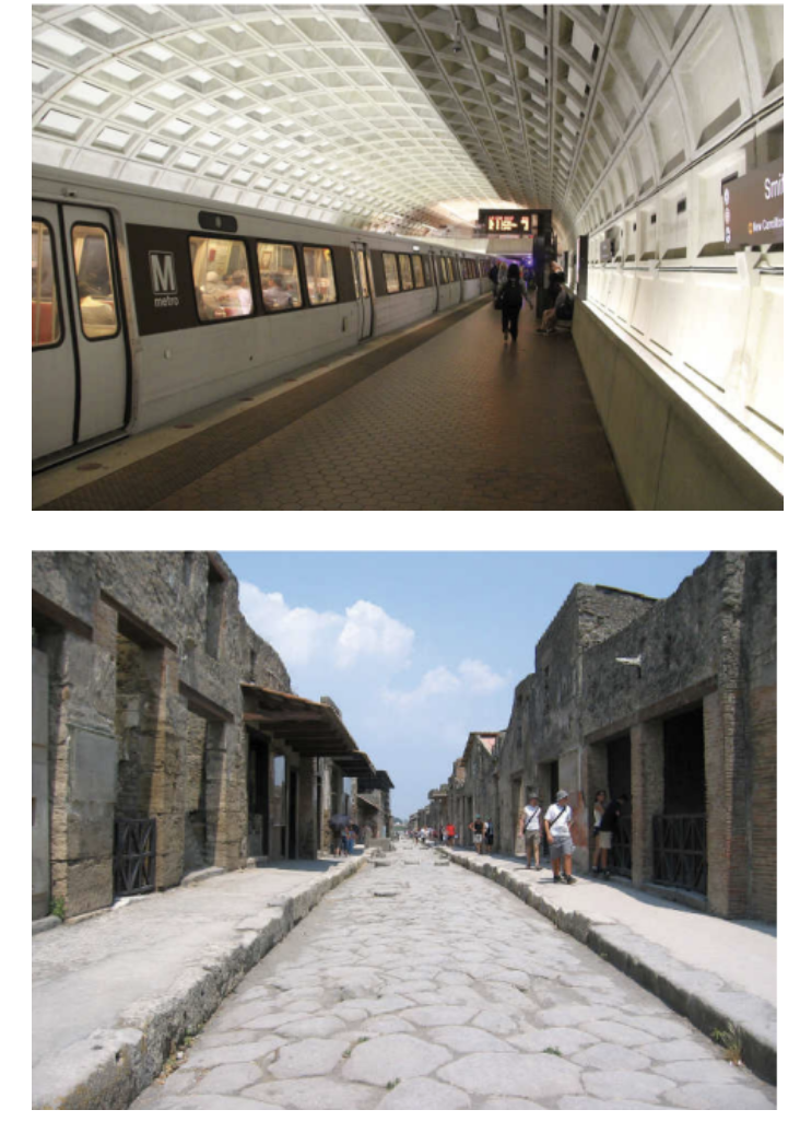 <p>relative.</p><p>Parallel lines. vanishing point.</p><p>parallel.</p><p>strong depth cue.</p>