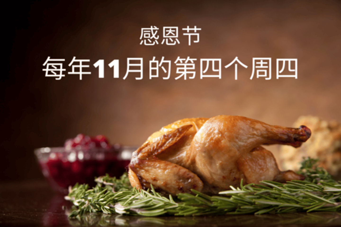 <p>感恩节在十一月的第四个星期四</p>