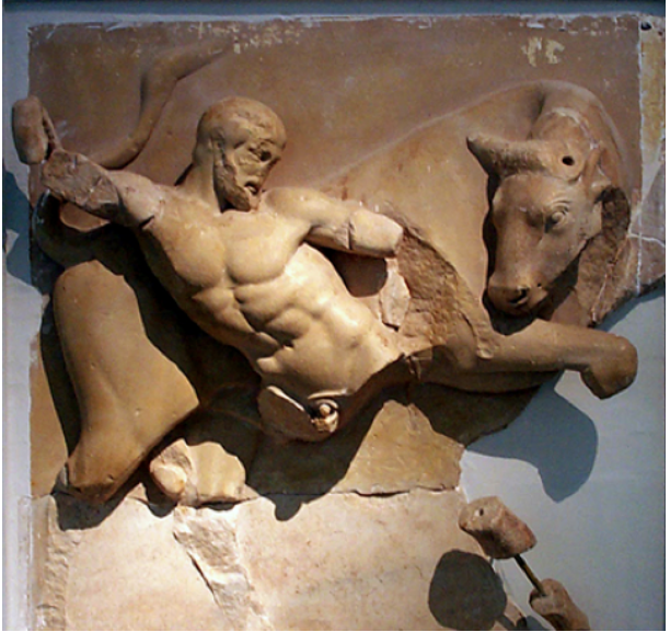 <p>How tall is this Metope?</p>