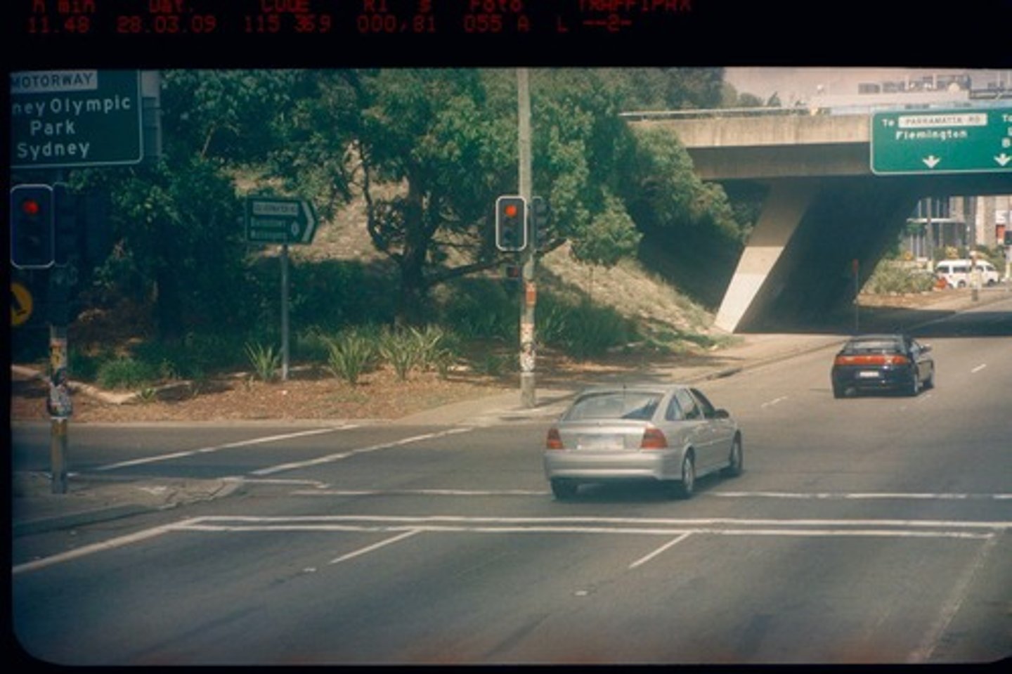 <p>running (a red light)</p>