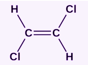<ul><li><p>note Cl is a placeholder for X</p></li></ul><p>formula is C<sub>2</sub>H<sub>2</sub>X<sub>2</sub></p>