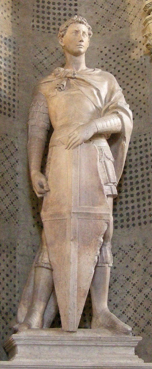 <p>St. George uses this technique, it is also known as low-relief where you remove the background to create definition and perspective.</p>