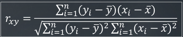 <p> </p><p><em>Book Def:</em></p><p><em>Think of </em><span style="font-family: "Cambria Math";">(yi-y ̅)</span><em> as Y’s deviation of the mean and </em><span style="font-family: "Cambria Math";">(xi-x ̅</span> )<em> as X’s deviation from the mean.</em></p><p></p><p><span style="font-family: "Cambria Math";">(yi-y ̅</span>)(<span style="font-family: "Cambria Math";">xi-x ̅)</span><em> is the product of Y’s deviation from its mean and X’s deviation from its mean.</em></p><p></p><p><span style="font-family: "Cambria Math";">∑(yi-y ̅)^2 </span><em>and </em><span style="font-family: "Cambria Math";">∑(xi-x ̅)</span>^<span style="font-family: "Cambria Math";">2</span><em> are the total variation of X and Y.</em></p><p></p><p><em>Gpt: </em></p><p>The formula measures <strong>how strongly two things (X and Y)</strong> move <strong>together</strong>.</p><ul><li><p>If both go <strong>up and down together</strong>, the correlation is <strong>positive</strong> (close to +1).</p></li><li><p>If one goes <strong>up when the other goes down</strong>, the correlation is <strong>negative</strong> (close to –1).</p></li><li><p>If they move <strong>randomly</strong>, the correlation is <strong>near 0</strong>.</p></li></ul><p></p><table style="min-width: 75px;"><colgroup><col style="min-width: 25px;"><col style="min-width: 25px;"><col style="min-width: 25px;"></colgroup><tbody><tr><th colspan="1" rowspan="1"><p>Part</p></th><th colspan="1" rowspan="1"><p>Meaning</p></th><th colspan="1" rowspan="1"><p>In simple words</p></th></tr><tr><td colspan="1" rowspan="1"><p>xi</p></td><td colspan="1" rowspan="1"><p>Each value of X</p></td><td colspan="1" rowspan="1"><p>One data point for X</p></td></tr><tr><td colspan="1" rowspan="1"><p>yi</p></td><td colspan="1" rowspan="1"><p>Each value of Y</p></td><td colspan="1" rowspan="1"><p>One data point for Y</p></td></tr><tr><td colspan="1" rowspan="1"><p>xˉ</p></td><td colspan="1" rowspan="1"><p>Mean (average) of all X’s</p></td><td colspan="1" rowspan="1"><p>The center of X values</p></td></tr><tr><td colspan="1" rowspan="1"><p>yˉ</p></td><td colspan="1" rowspan="1"><p>Mean (average) of all Y’s</p></td><td colspan="1" rowspan="1"><p>The center of Y values</p></td></tr><tr><td colspan="1" rowspan="1"><p>)(xi−xˉ)</p></td><td colspan="1" rowspan="1"><p>X’s deviation from its mean</p></td><td colspan="1" rowspan="1"><p>How far each X is from average</p></td></tr><tr><td colspan="1" rowspan="1"><p>(yi−yˉ)</p></td><td colspan="1" rowspan="1"><p>Y’s deviation from its mean</p></td><td colspan="1" rowspan="1"><p>How far each Y is from average</p></td></tr><tr><td colspan="1" rowspan="1"><p>Numerator ∑(xi−xˉ)(yi−yˉ)\</p></td><td colspan="1" rowspan="1"><p>Sum of products of deviations</p></td><td colspan="1" rowspan="1"><p>Shows how X and Y move together</p></td></tr><tr><td colspan="1" rowspan="1"><p>Denominator </p><p><span style="font-family: "Cambria Math";">Squared </span>∑(xi−xˉ)² ∑(yi−yˉ)²</p></td><td colspan="1" rowspan="1"><p>Scale adjustment</p></td><td colspan="1" rowspan="1"><p>Makes result between –1 and +1</p></td></tr></tbody></table><ol><li><p>See how far each X and Y is from their average.</p></li><li><p>Multiply those differences together for each pair.</p><ul><li><p>If both are above or below average → positive product.</p></li><li><p>If one is above and the other below → negative product.</p></li></ul></li><li><p>Add up all those products.</p></li><li><p>Divide by the total variation (the denominator).</p></li><li><p>The result tells you <strong>how related X and Y are</strong>.</p></li></ol><p></p><p><strong>Example intuition</strong></p><ul><li><p>r= +1: Perfect upward trend — when X increases, Y always increases.</p></li><li><p>r= −1: Perfect downward trend — when X increases, Y always decreases.</p></li><li><p>r= 0r: No consistent relationship between X and Y.</p></li></ul><p></p>