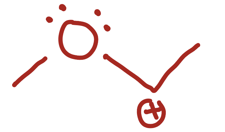 Lone pair next to positive charge 