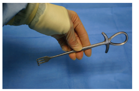 <p>Nickname: Sharp Murphy</p><p>Use: retracts in General Surgery</p><p>Features: Ankh-like-handle for comfort, 3-prongs, curved, sharp tips.</p>