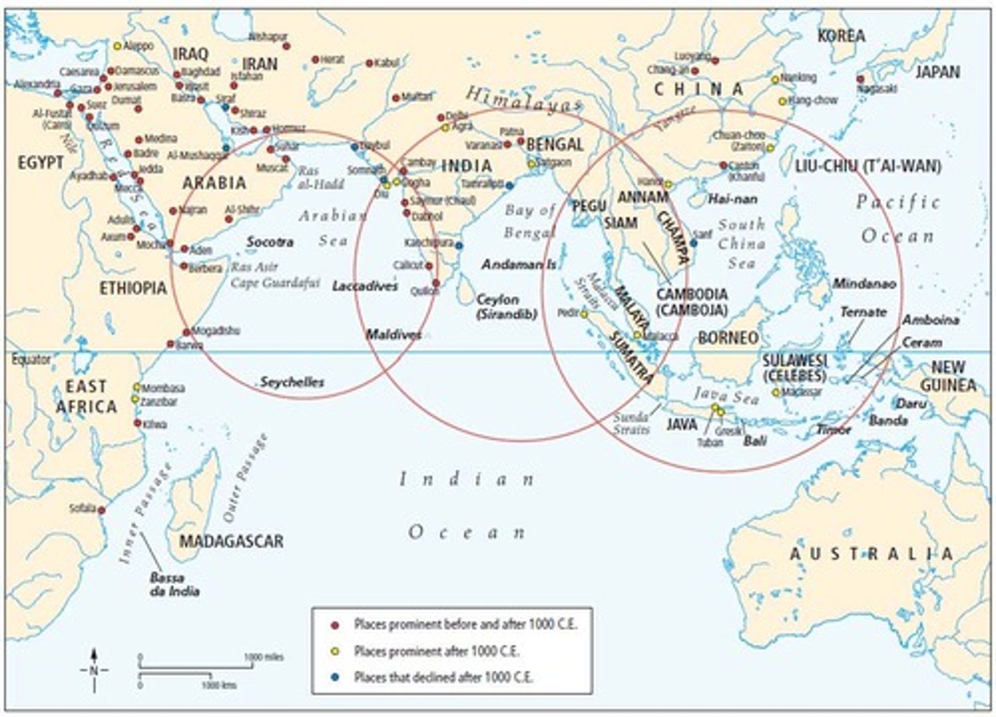 <p>merchant communities that introduced their own cultures into other areas. Examples included Arab and Perisan communities, Chinese merchant communities in Southeast Asia, and Malay communities in the Indian Ocean basin</p>