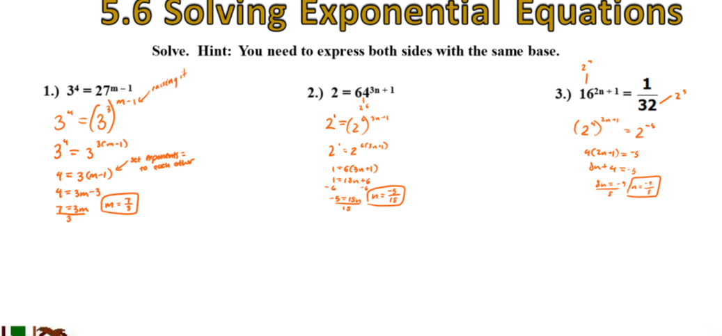 <p>you need the same base! look at the examples</p>
