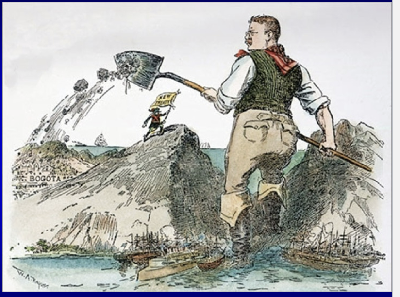 <p>Who is this political cartoon depicting and what is he building? </p>