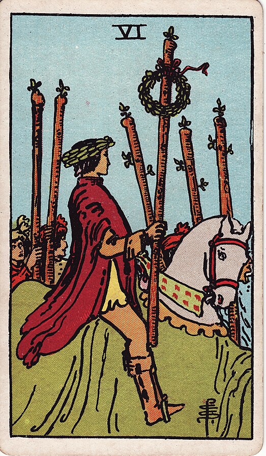 <p>Six of Wands</p>