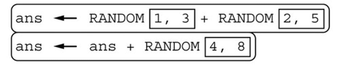 <p>Consider the following code segment. Which of the following describes the possible values of ans as a result of executing the code segment?</p>