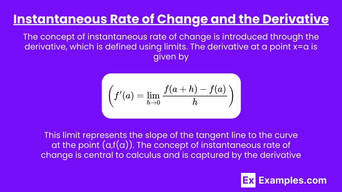 <p>limit as h → 0 f(c+h) - f(c) over h</p>