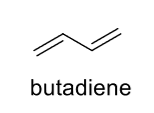 <p>draw the orbitals including nodes, HOMO and LUMO for butadiene</p>