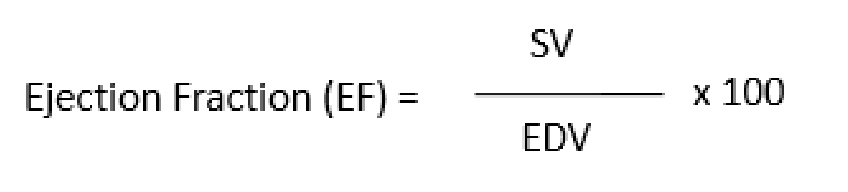 <ul><li><p>measure of the efficiency of the heart. typically measured in the LV</p></li></ul><p></p>