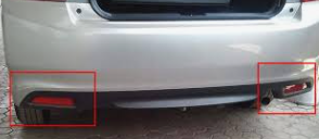 <p>two <strong><em><em></em></strong></em>___ on the rear of the vehicle, visible from ____ feet</p>