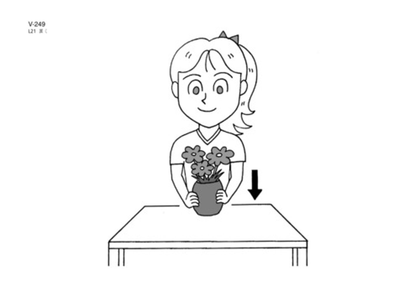 <p>to put; to lay; to place (place に object を)</p>