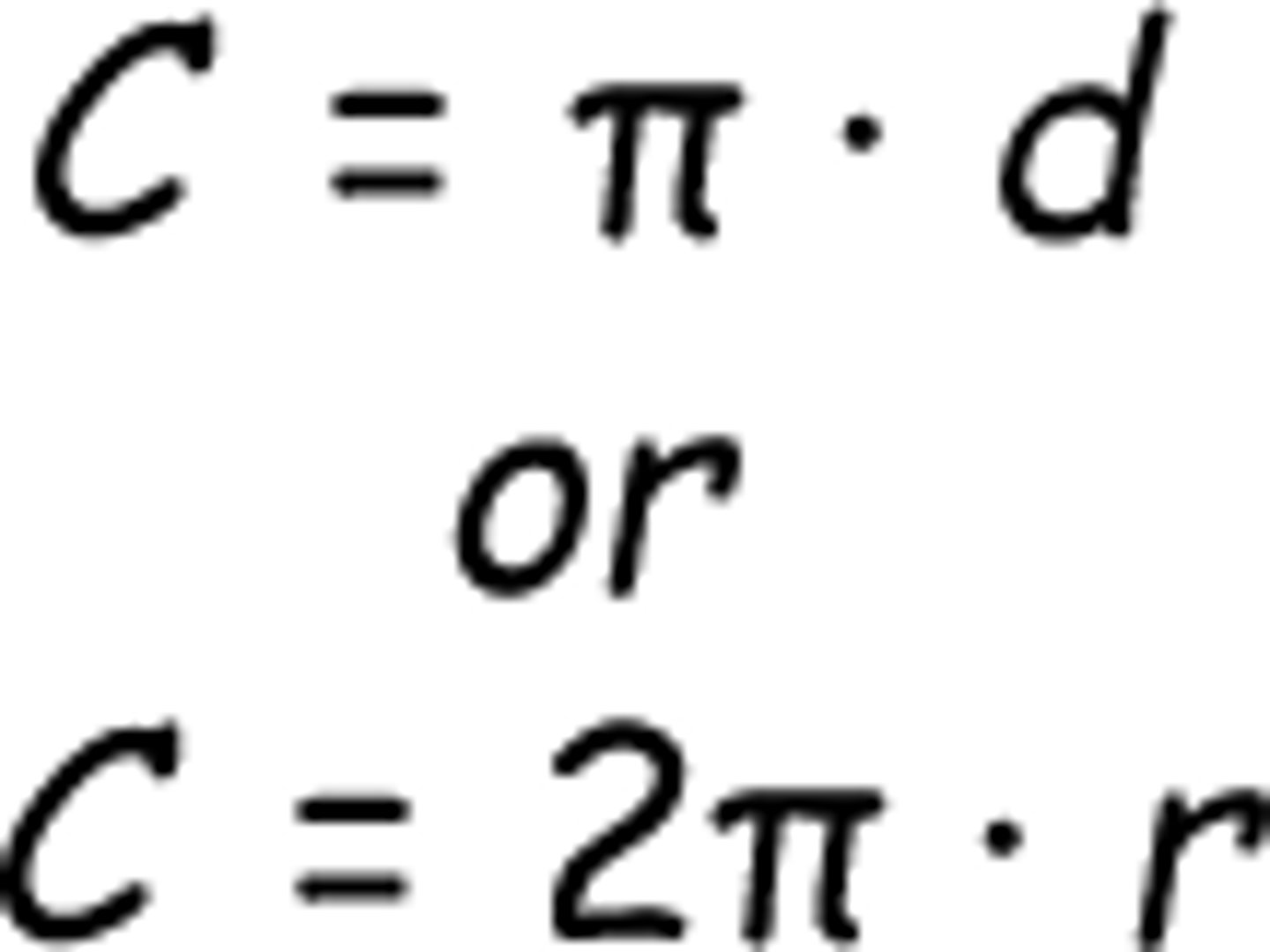 <p>2πr or πd</p>