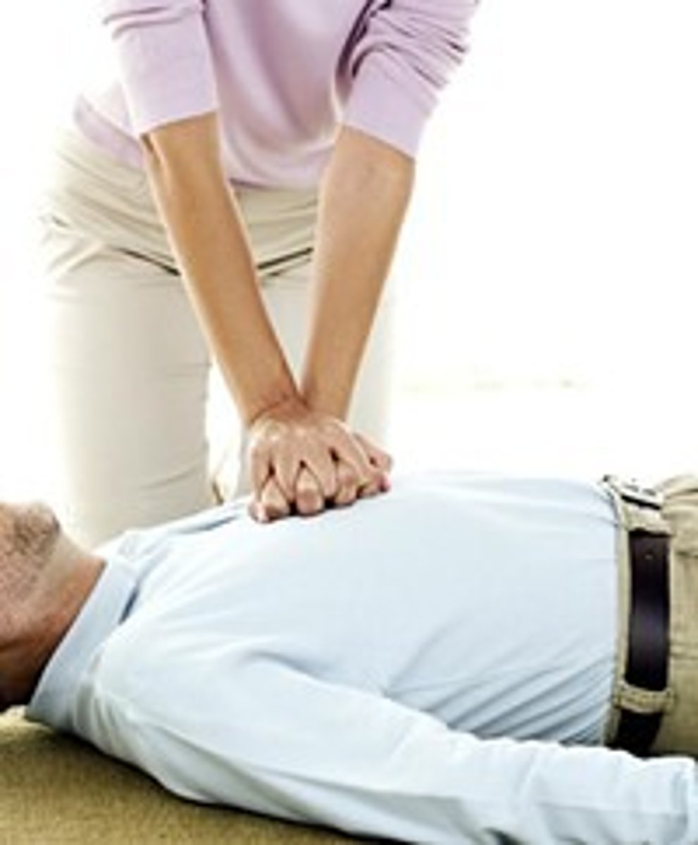 <p>(CPR) is a first aid procedure involving chest compression and artificial breathing, used when the heart has stopped beating.</p>