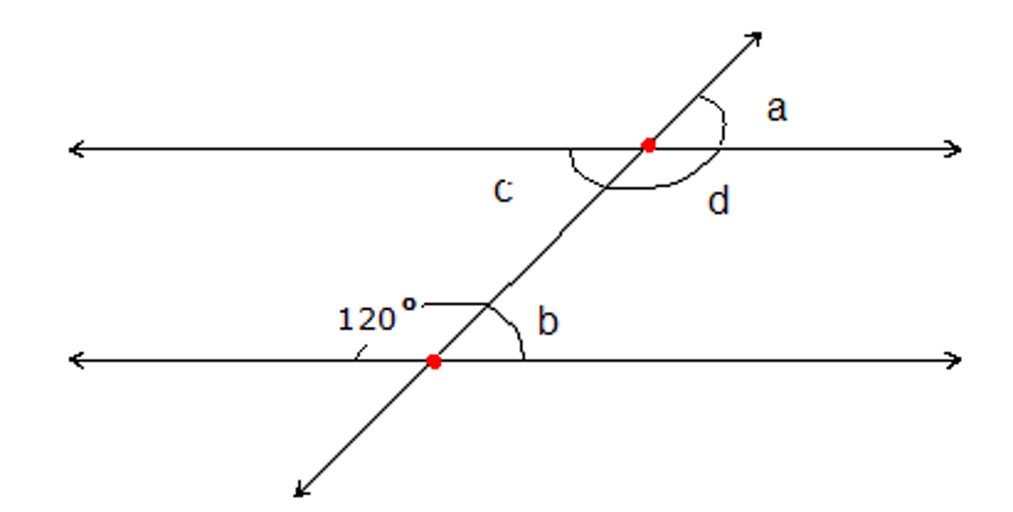 <p>ANGLES B AND A ARE?</p>
