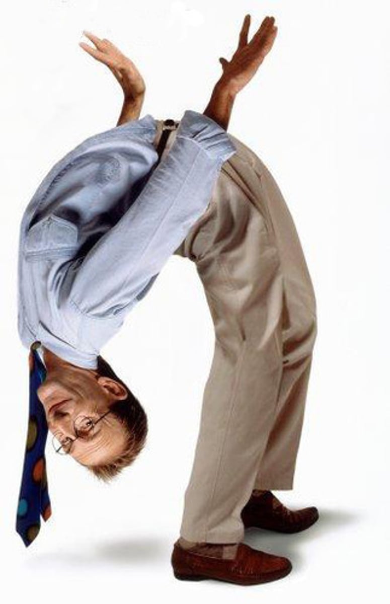 <p>to bend or move from a vertical position</p>