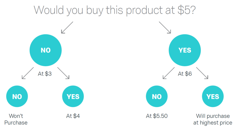 <p>Type of direct pricing that asks respondents if they would purchase a product or service at a specific price.</p>