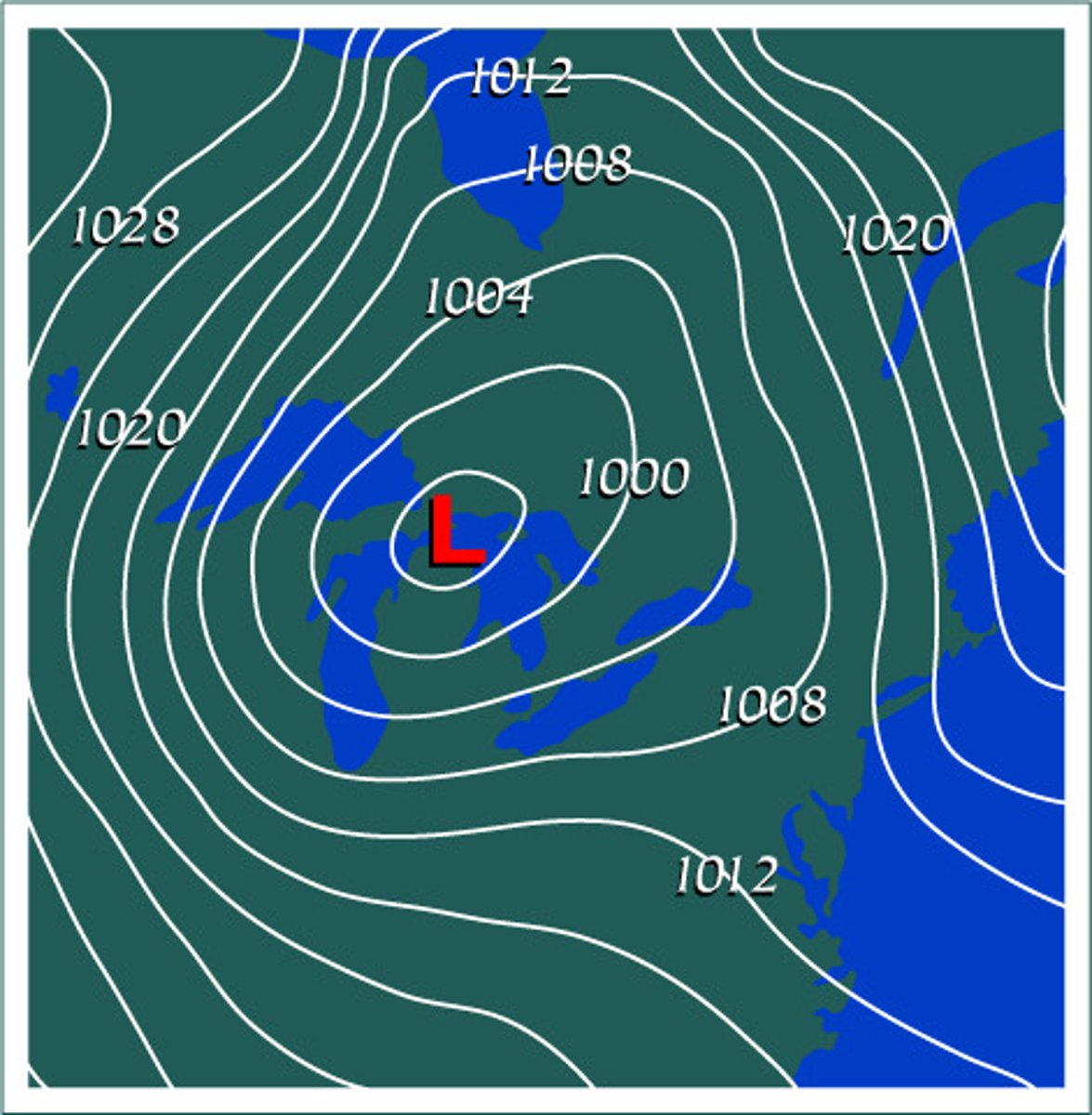 <p>A line on a weather map that joins places that have the same air pressure</p>