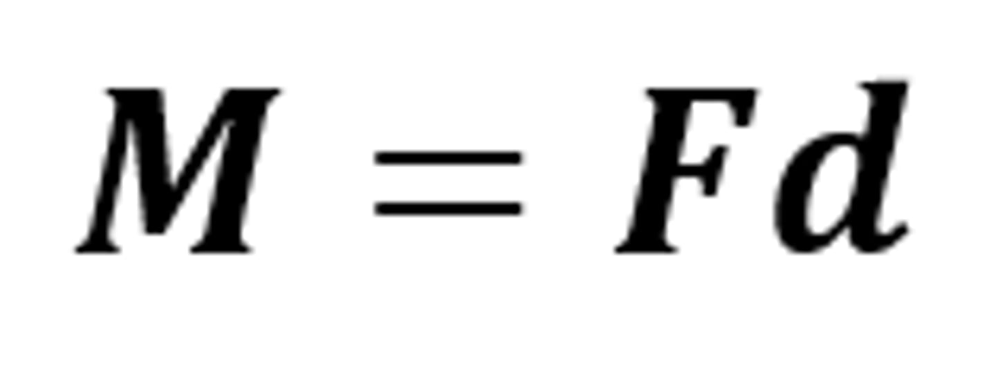 <p>M = Fd</p>