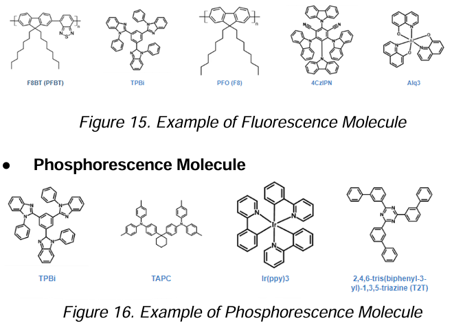 <ol><li><p><strong>Fluorescence Molecule</strong></p></li><li><p><strong>Phosphorescence Molecule</strong></p></li></ol><p></p>