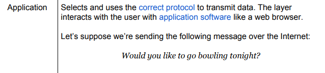 <p>The Application layer somewhat being featured in the name is responsible for selection and use of correct protocols like using right protocols for User interacted application software.</p>